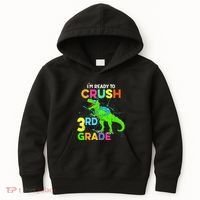 I'm Ready To Crush 3rd Grade Dinosaur Back To School Kids Hoodie thumb 0