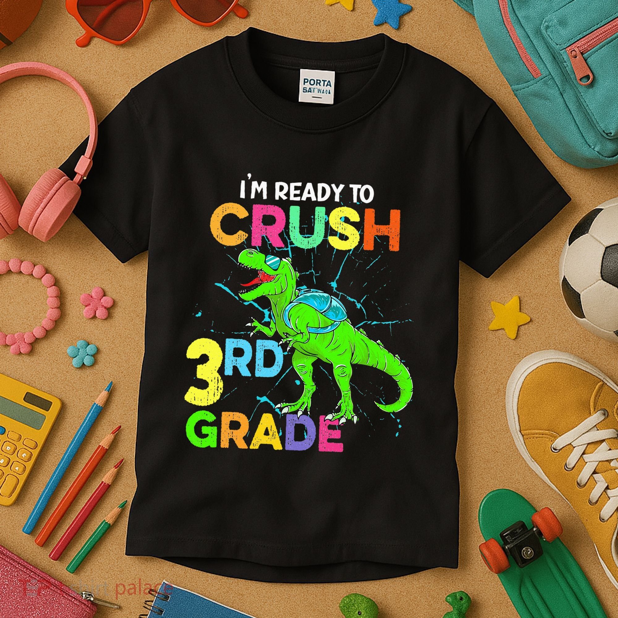 I'm Ready To Crush 3rd Grade Dinosaur Back To School Kids T-Shirt