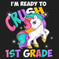 Im Ready To Crush 1st Grade Unicorn Back To School Beanie thumb 2
