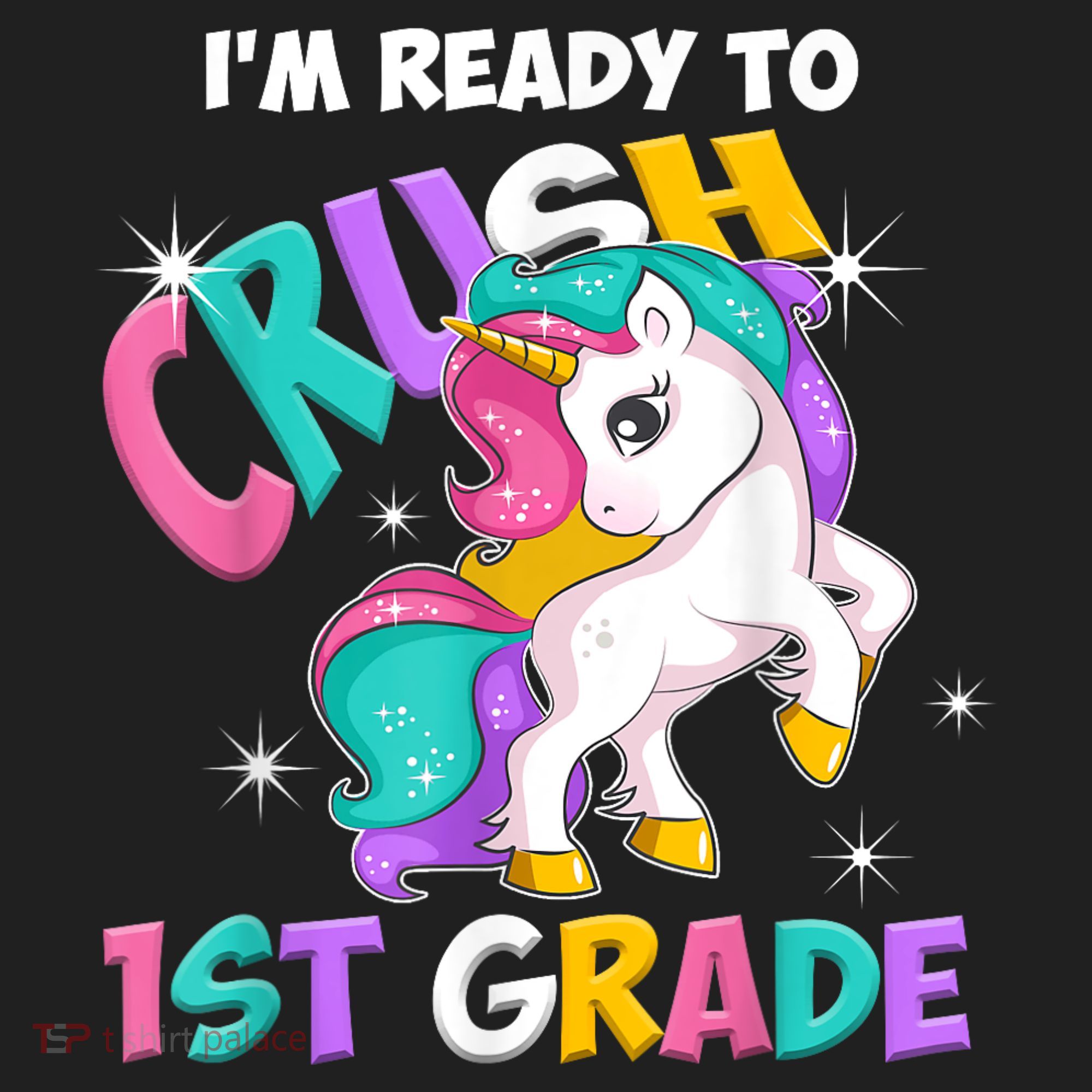 Im Ready To Crush 1st Grade Unicorn Back To School Golf Towel