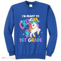 Im Ready To Crush 1st Grade Unicorn Back To School Sweatshirt thumb 0