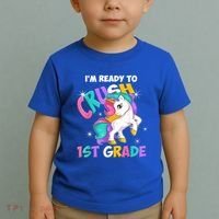 Im Ready To Crush 1st Grade Unicorn Back To School Toddler T-Shirt thumb 2