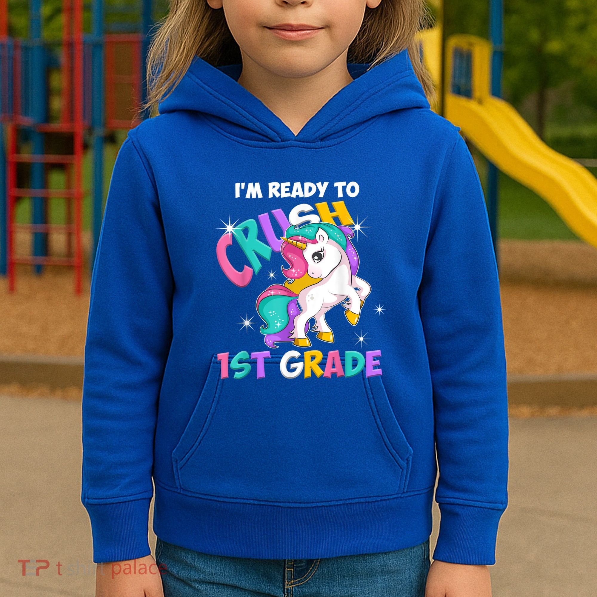 Im Ready To Crush 1st Grade Unicorn Back To School Kids Hoodie