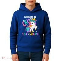 Im Ready To Crush 1st Grade Unicorn Back To School Kids Hoodie thumb 4