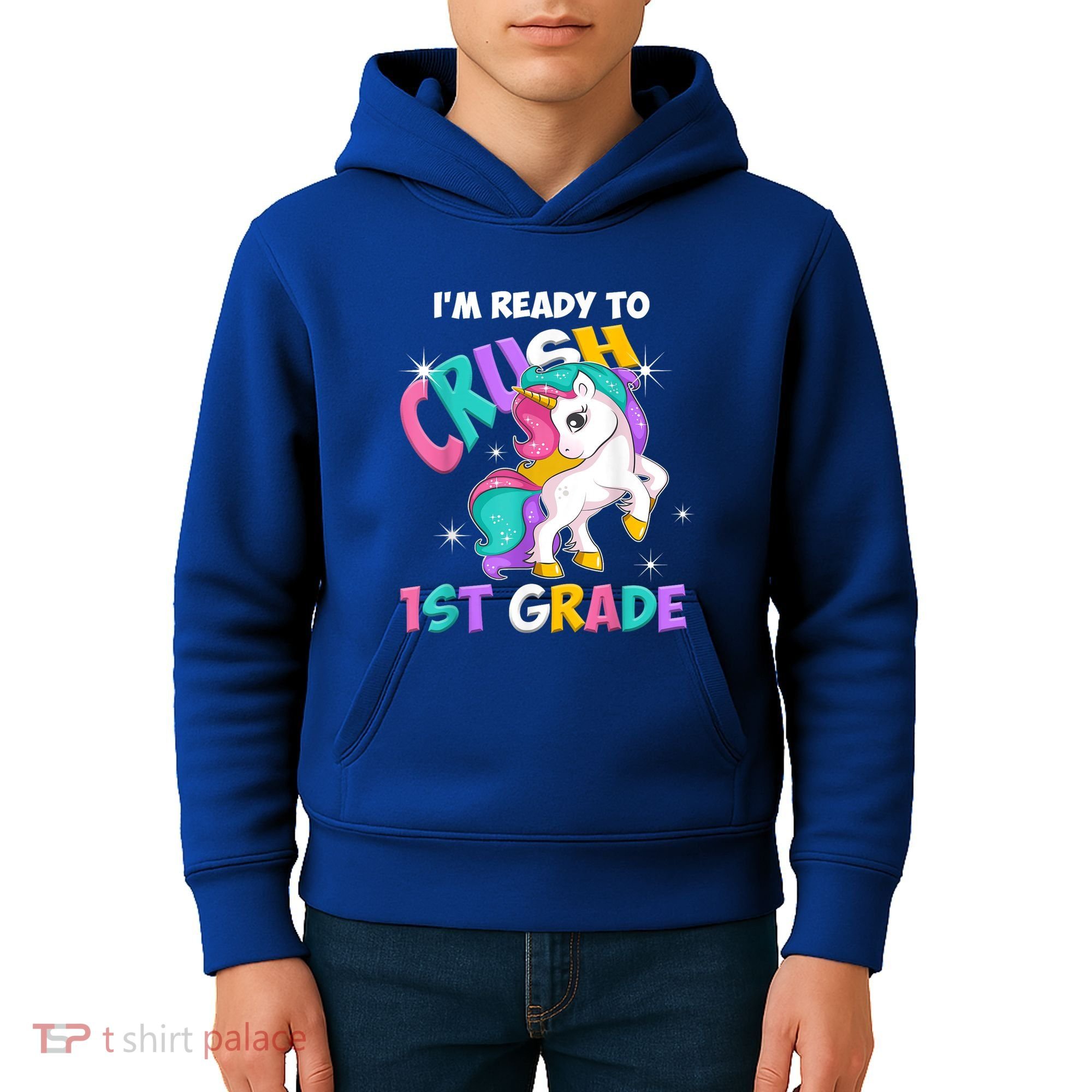 Im Ready To Crush 1st Grade Unicorn Back To School Kids Hoodie