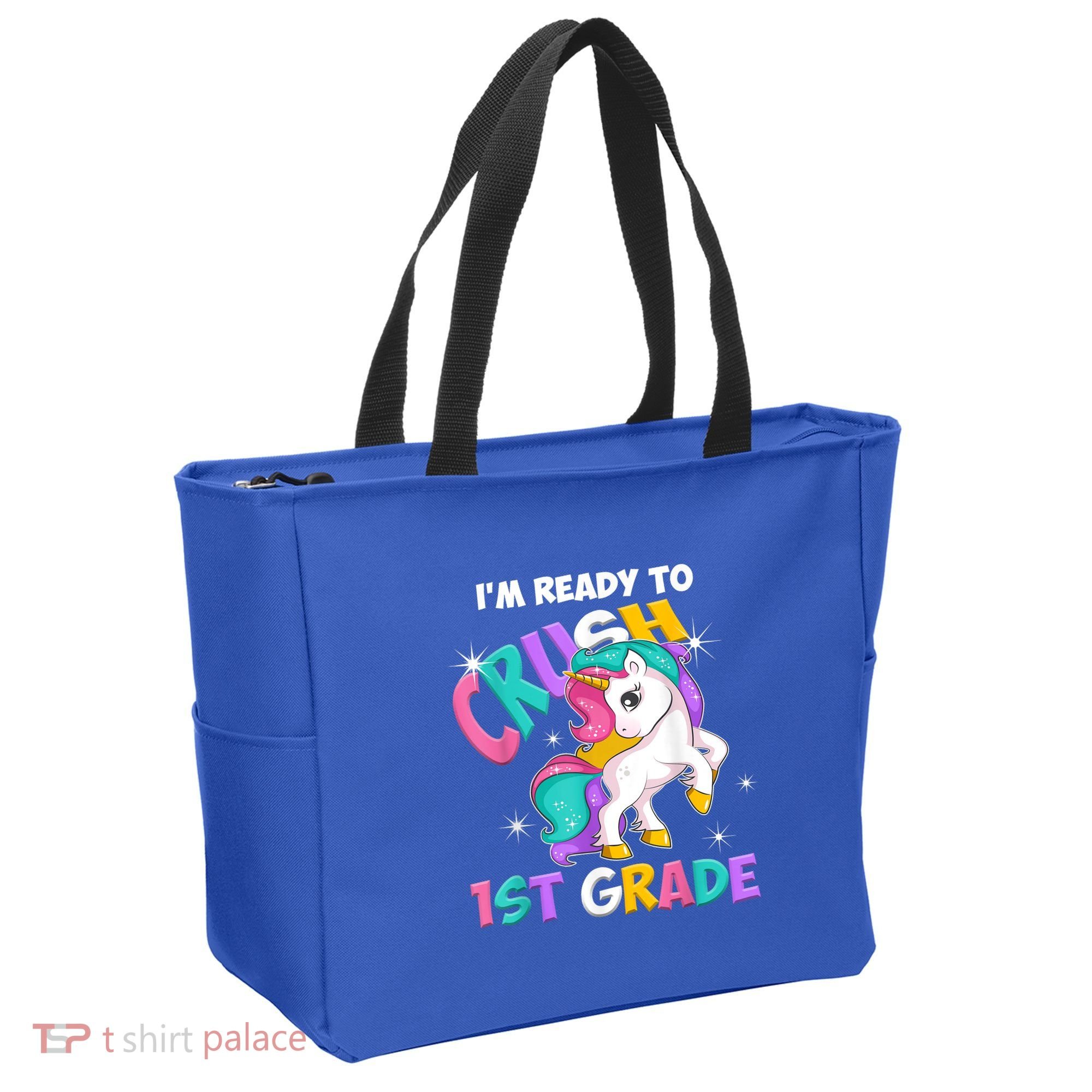 Im Ready To Crush 1st Grade Unicorn Back To School Tote Bag