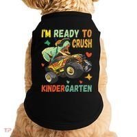 I'm Ready To Crush Kindergarten Dinosaur Back To School Doggie Tank thumb 0