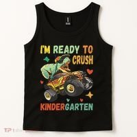 I'm Ready To Crush Kindergarten Dinosaur Back To School Tank Top thumb 2