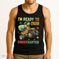 I'm Ready To Crush Kindergarten Dinosaur Back To School Tank Top thumb 3