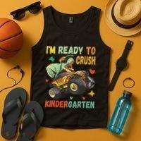 I'm Ready To Crush Kindergarten Dinosaur Back To School Tank Top thumb 4