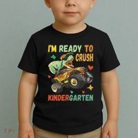 I'm Ready To Crush Kindergarten Dinosaur Back To School Toddler T-Shirt thumb 2