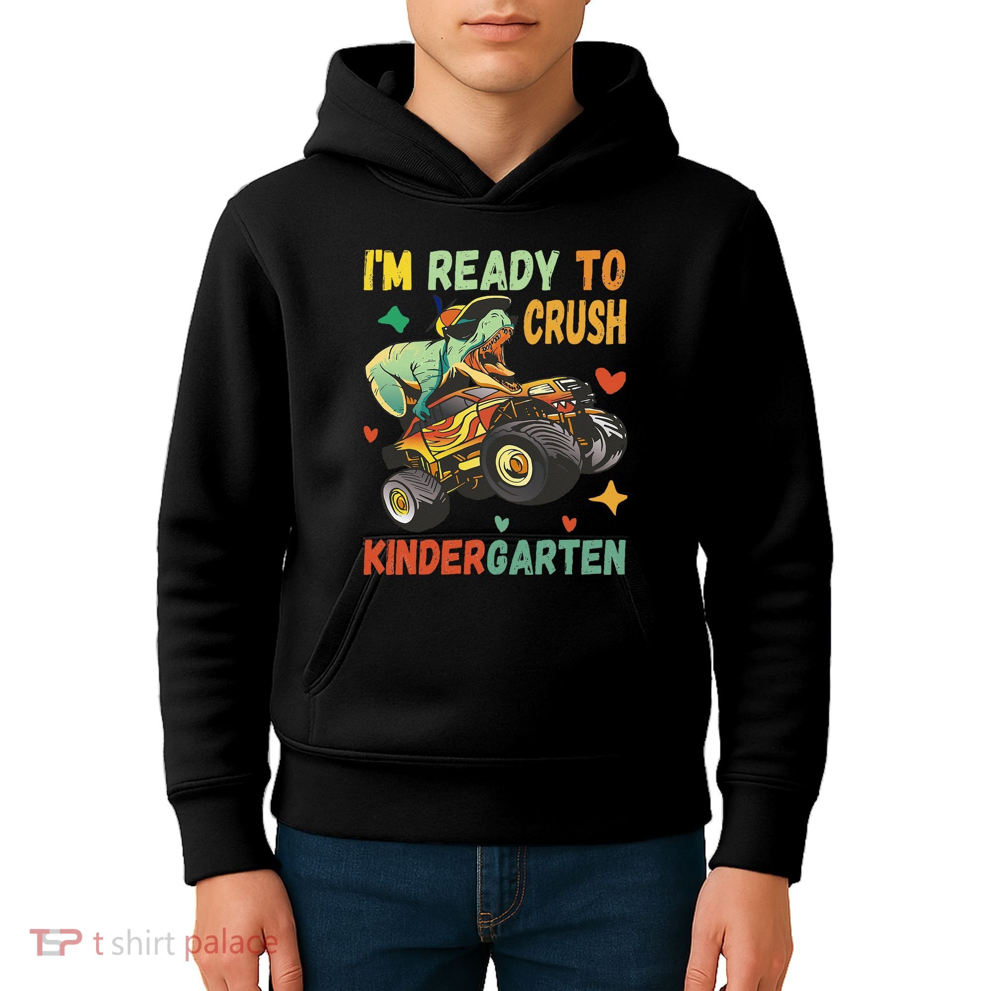 I'm Ready To Crush Kindergarten Dinosaur Back To School Kids Hoodie