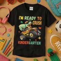 I'm Ready To Crush Kindergarten Dinosaur Back To School Kids T-Shirt thumb 3