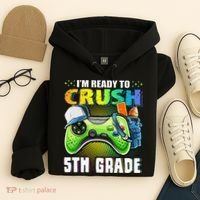 I'm Ready to Crush 5th Grade Back to School Video Game Hoodie thumb 4