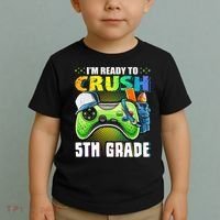 I'm Ready to Crush 5th Grade Back to School Video Game Toddler T-Shirt thumb 2