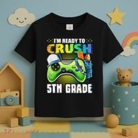 I'm Ready to Crush 5th Grade Back to School Video Game Toddler T-Shirt thumb 3