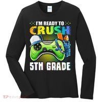 I'm Ready to Crush 5th Grade Back to School Video Game Women's Long Sleeve Shirt thumb 0