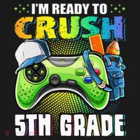 I'm Ready to Crush 5th Grade Back to School Video Game Kids Sweatshirt thumb 2