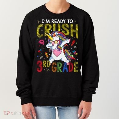 Im Ready To Crush 3Rd Grade Dabbing Unicorn Third Grade Gift Women's Sweatshirt