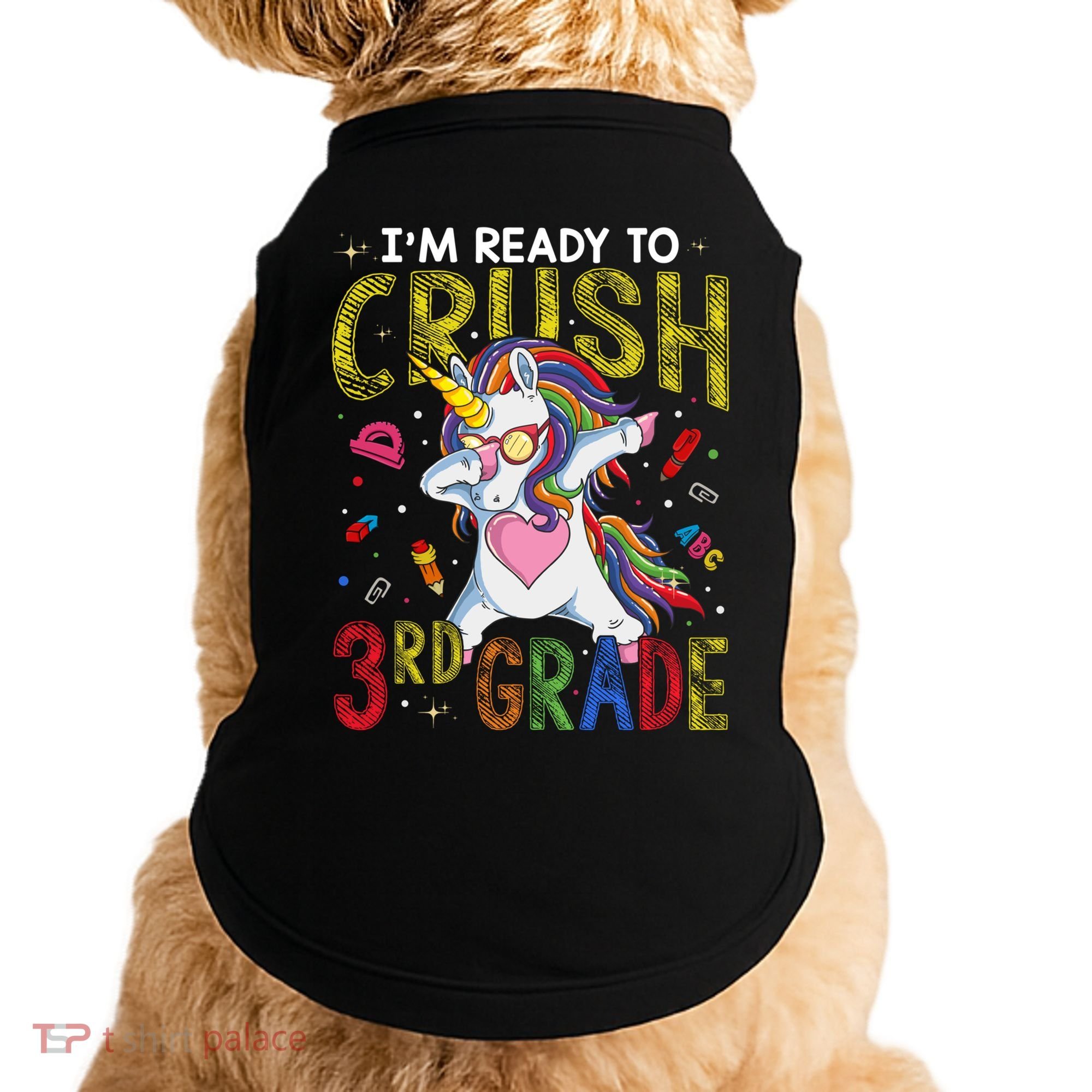 Im Ready To Crush 3Rd Grade Dabbing Unicorn Third Grade Gift Doggie Tank
