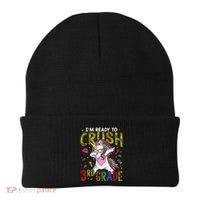 Im Ready To Crush 3Rd Grade Dabbing Unicorn Third Grade Gift Beanie thumb 0