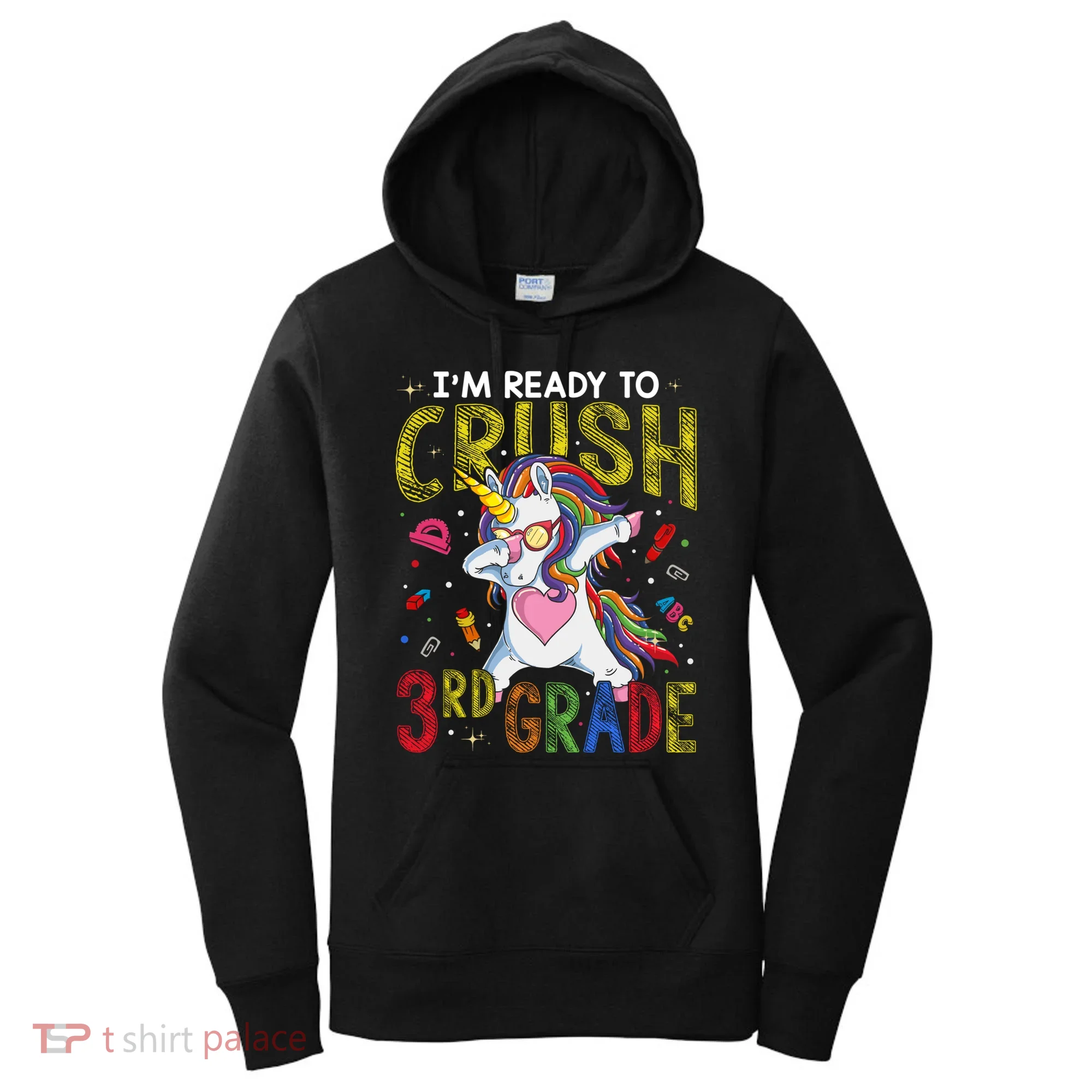 Im Ready To Crush 3Rd Grade Dabbing Unicorn Third Grade Gift Women's Hoodie