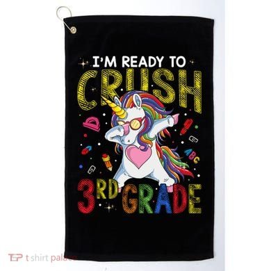 Im Ready To Crush 3Rd Grade Dabbing Unicorn Third Grade Gift Golf Towel