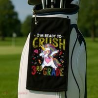 Im Ready To Crush 3Rd Grade Dabbing Unicorn Third Grade Gift Golf Towel thumb 2