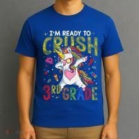 Im Ready To Crush 3Rd Grade Dabbing Unicorn Third Grade Gift T-Shirt thumb 3