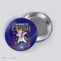 Im Ready To Crush 3Rd Grade Dabbing Unicorn Third Grade Gift Button thumb 0