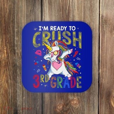 Im Ready To Crush 3Rd Grade Dabbing Unicorn Third Grade Gift Coaster