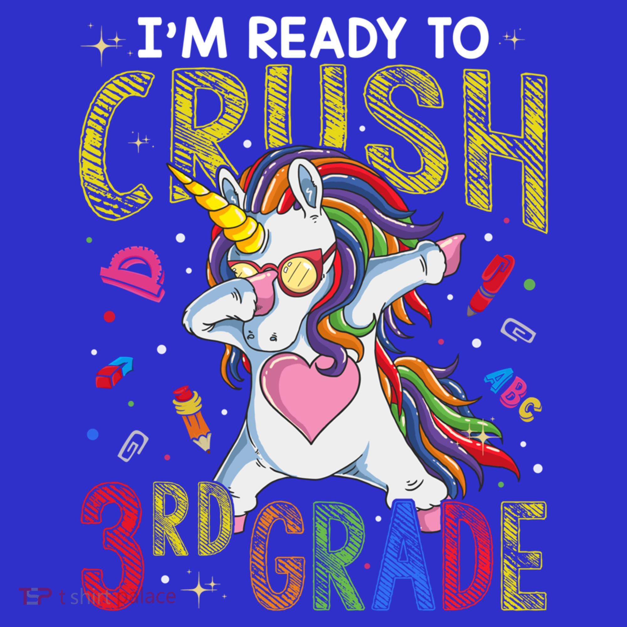 Im Ready To Crush 3Rd Grade Dabbing Unicorn Third Grade Gift Coaster
