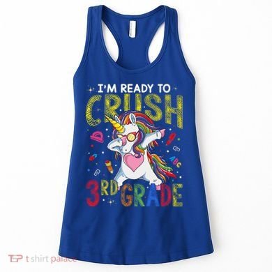 Im Ready To Crush 3Rd Grade Dabbing Unicorn Third Grade Gift Women's Tank Top
