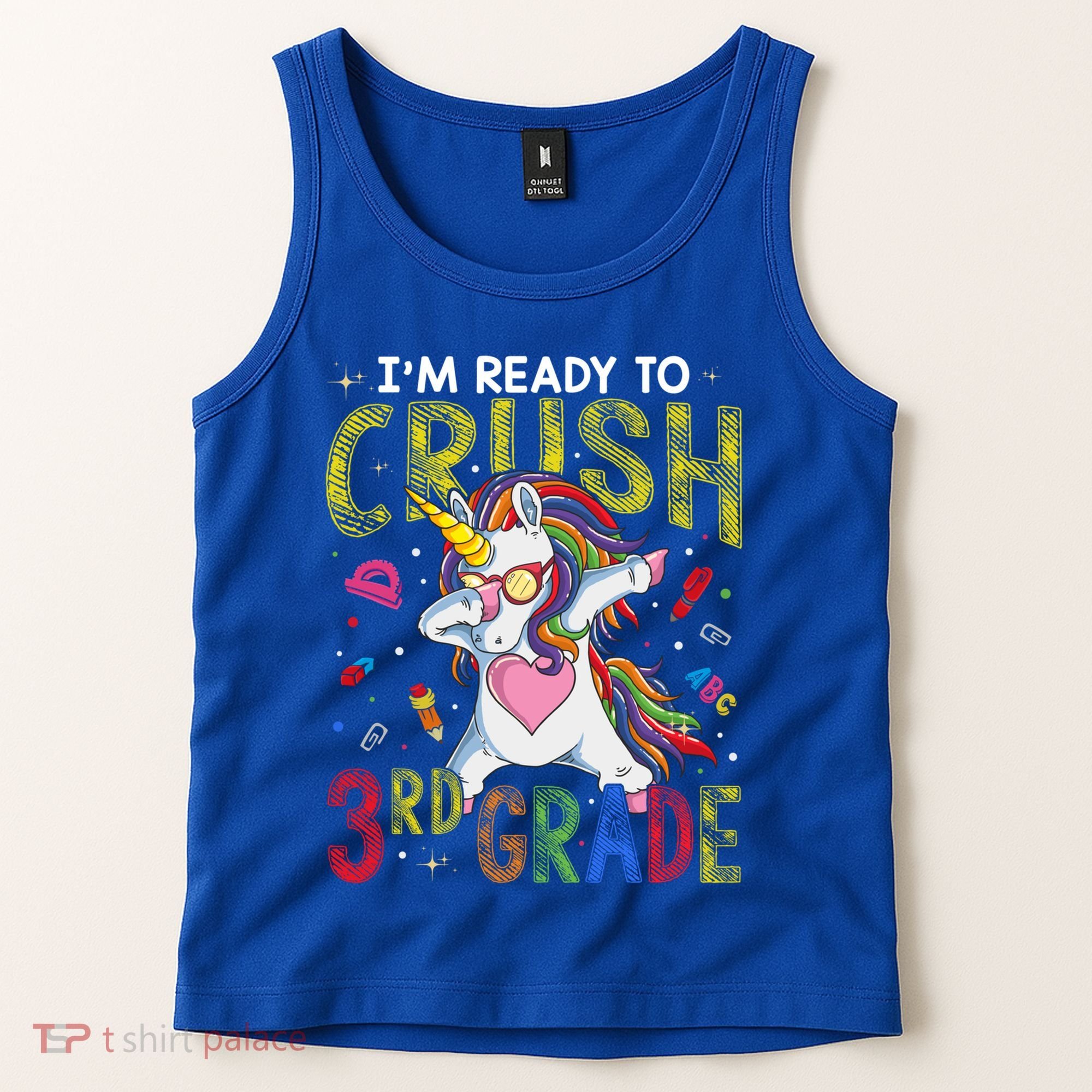 Im Ready To Crush 3Rd Grade Dabbing Unicorn Third Grade Gift Tank Top