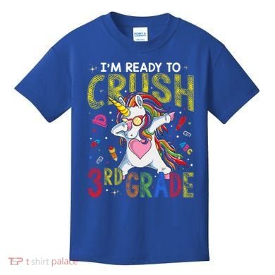 Im Ready To Crush 3Rd Grade Dabbing Unicorn Third Grade Gift Kids T-Shirt
