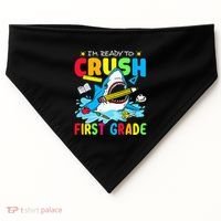Im Ready To Crush 1st Grade Shark Back To School USA-Made Doggie Bandana thumb 0