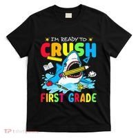 Im Ready To Crush 1st Grade Shark Back To School T-Shirt thumb 0