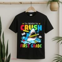 Im Ready To Crush 1st Grade Shark Back To School T-Shirt thumb 2