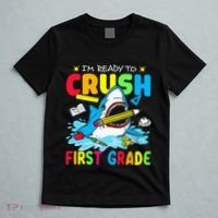 Im Ready To Crush 1st Grade Shark Back To School T-Shirt thumb 5