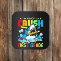Im Ready To Crush 1st Grade Shark Back To School Coaster thumb 0