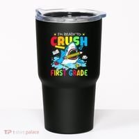 Im Ready To Crush 1st Grade Shark Back To School Tumbler thumb 0
