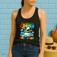 Im Ready To Crush 1st Grade Shark Back To School Women's Tank Top thumb 2