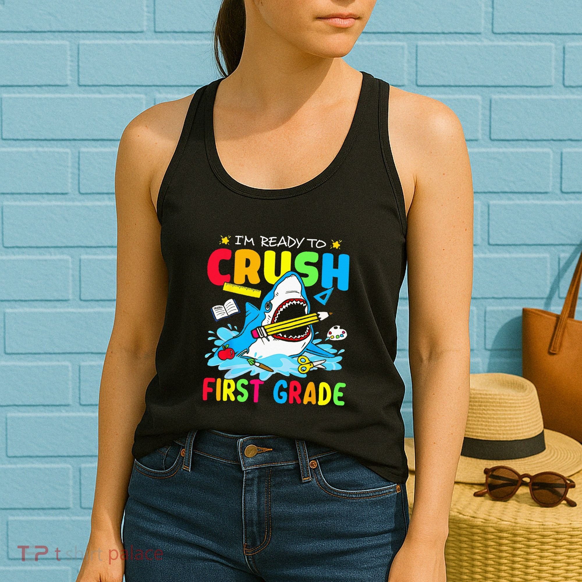 Im Ready To Crush 1st Grade Shark Back To School Women's Tank Top