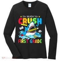 Im Ready To Crush 1st Grade Shark Back To School Women's Long Sleeve Shirt thumb 0