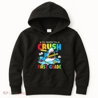Im Ready To Crush 1st Grade Shark Back To School Kids Hoodie thumb 0
