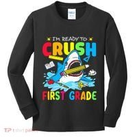Im Ready To Crush 1st Grade Shark Back To School Kids Long Sleeve Shirt thumb 0