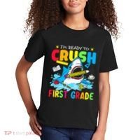 Im Ready To Crush 1st Grade Shark Back To School Kids T-Shirt thumb 2
