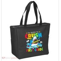 Im Ready To Crush 1st Grade Shark Back To School Tote Bag thumb 2