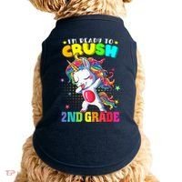 Im Ready To Crush Second Grade Cute Unicorn Back To School Doggie Tank thumb 0