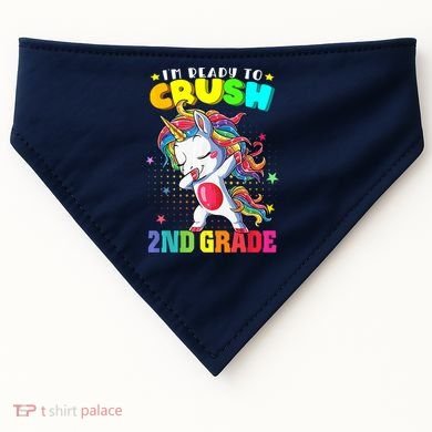 Im Ready To Crush Second Grade Cute Unicorn Back To School USA-Made Doggie Bandana